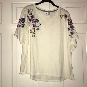Embroidered Anthropologie shirt